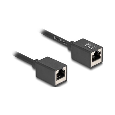 Delock - Sítový prodlužovací kabel - RJ-45 (F) do RJ-45 (F) - 7.5 m - 6 mm - S/FTP - CAT 6a - neobsahuje halogen - cerná