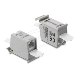 Delock - Sítový propojovací kabel - RJ-45 (F) do RJ-45 (F) - UTP - CAT 6a - vulkanizacní uzáver, montáž na DIN lištu - šedá