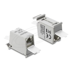 Delock - Sítový propojovací kabel - RJ-45 (F) do RJ-45 (F) - odstínený - CAT 6 - IP20 - gray/white