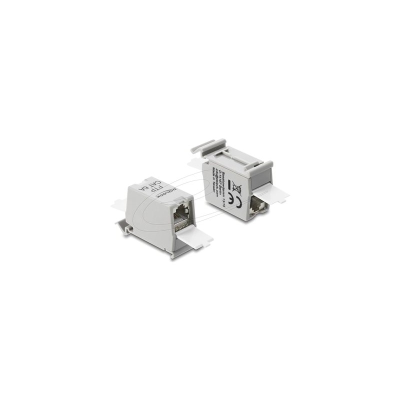Delock - Sítový propojovací kabel - RJ-45 (F) do RJ-45 (F) - odstínený - CAT 6 - IP20 - gray/white