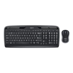 Logitech Wireless Combo MK330 - Klávesnice a sada myši - bezdrátový - 2.4 GHz - španělská - černá