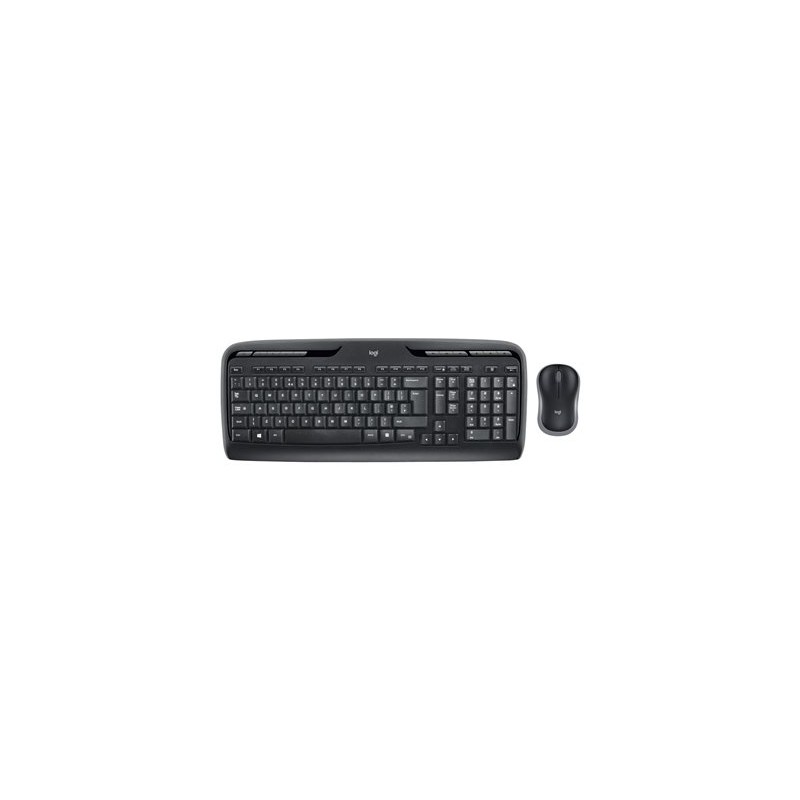 Logitech Wireless Combo MK330 - Klávesnice a sada myši - bezdrátový - 2.4 GHz - britská - černá