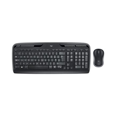 Logitech Wireless Combo MK330 - Klávesnice a sada myši - bezdrátový - 2.4 GHz - britská - černá
