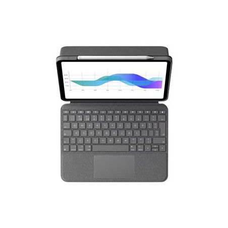 Logitech Folio Touch - Klávesnice a pouzdro - s trackpad - podsvícená - Apple Smart connector - QWERTY - britská - oxfordská
