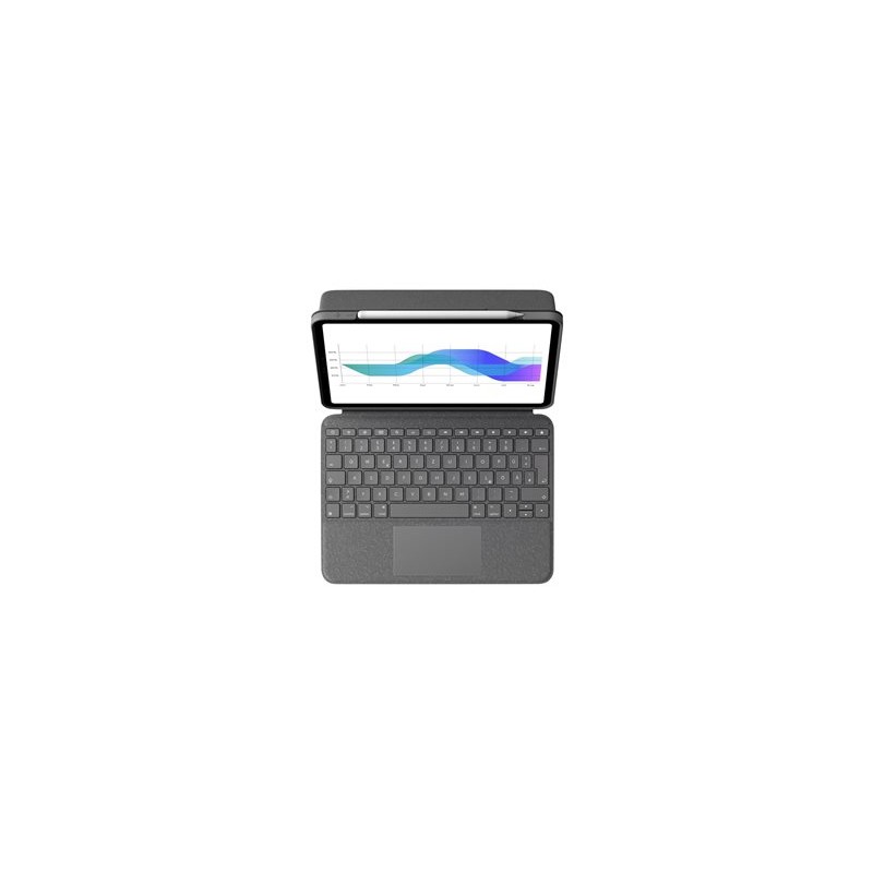 Logitech Folio Touch - Klávesnice a pouzdro - s trackpad - podsvícená - Apple Smart connector - QWERTZ - německá - oxfordská