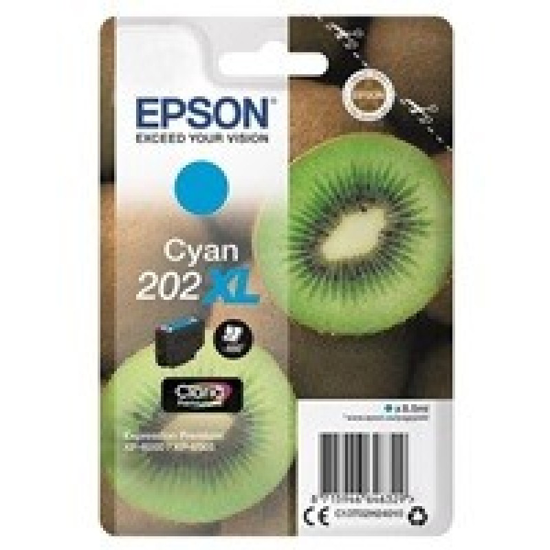 EPSON ink bar Singlepack "Kiwi" Cyan 202XL Claria Premium Ink 8,5 ml, BAR 650 stran