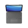 Logitech Combo Touch - Klávesnice a pouzdro - s trackpad - podsvícení - Apple Smart connector - AZERTY - francouzská