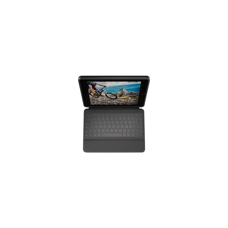 Logitech Rugged Folio - Klávesnice a pouzdro - Apple Smart connector - QWERTZ - německá - grafit - pro Apple 10.9-inch iPad