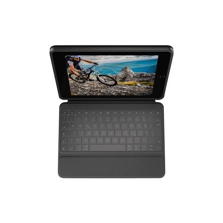 Logitech Rugged Folio - Klávesnice a pouzdro - Apple Smart connector - QWERTZ - německá - grafit - pro Apple 10.9-inch iPad