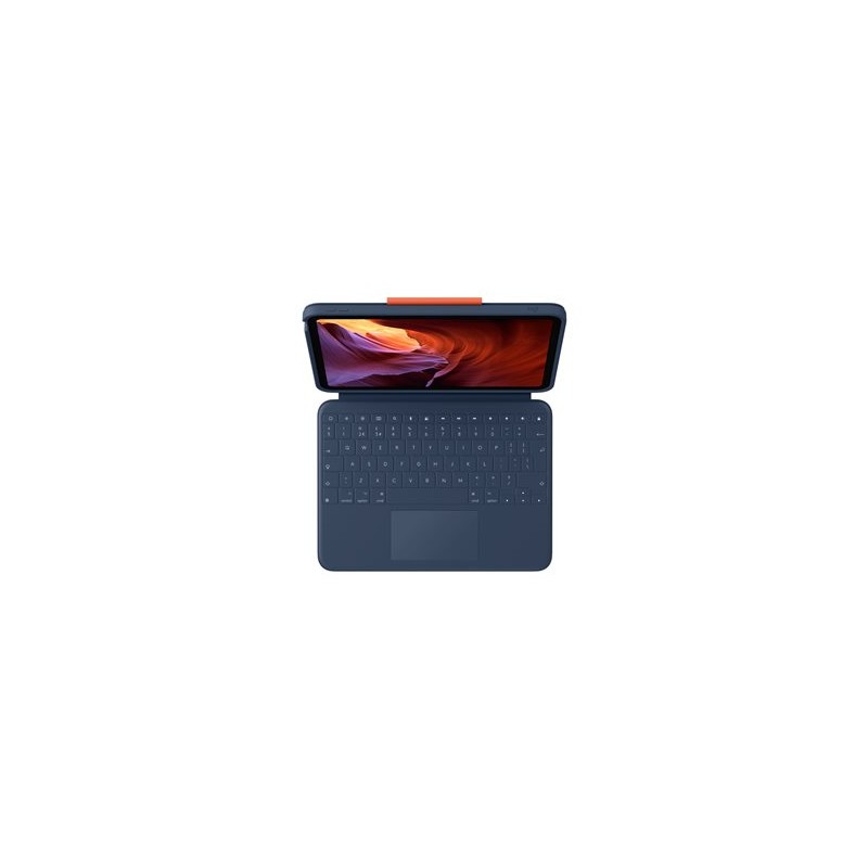 Logitech Rugged Combo 4 Touch - Klávesnice a pouzdro - s trackpad - Apple Smart connector - QWERTY - britská - classic blue