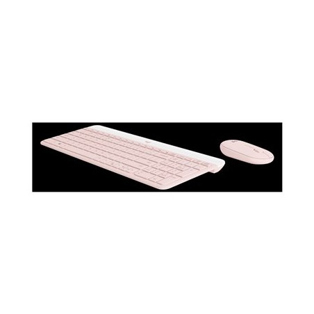 Logitech Slim Wireless Combo MK470 - Klávesnice a sada myši - bezdrátový - 2.4 GHz - AZERTY - francouzská - růžová