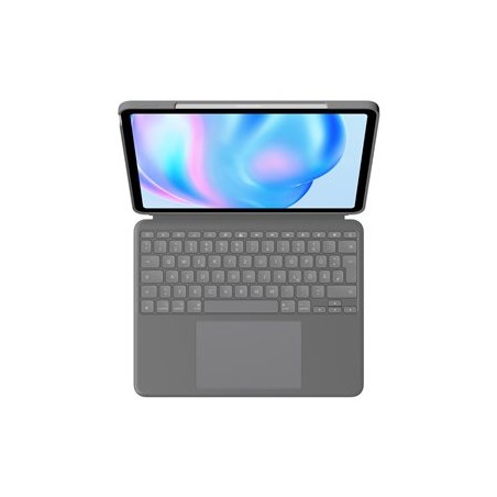 Logitech Combo Touch - Klávesnice a pouzdro - s trackpad - podsvícení - Apple Smart connector - QWERTZ - nemecká - oxfordská