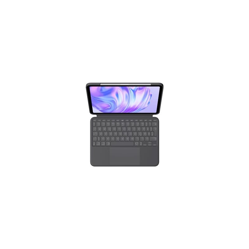 Logitech Combo Touch - Klávesnice a pouzdro - s trackpad - podsvícená - Apple Smart connector - QWERTZ - nemecká - grafit - pro
