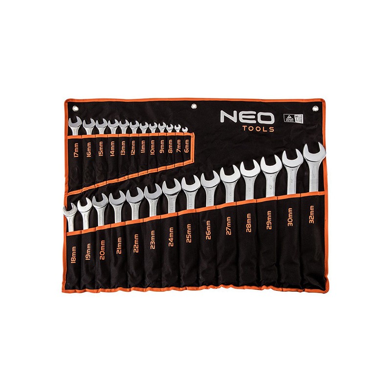 Sada očkových klíčů, 09-754, 6-32mm, z chrom-vanadiové oceli, Neo Tools