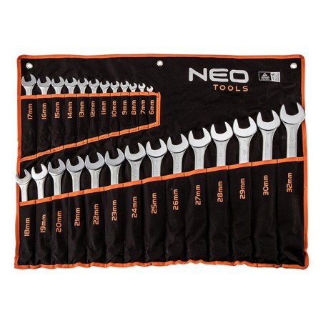 Sada očkových klíčů, 09-754, 6-32mm, z chrom-vanadiové oceli, Neo Tools