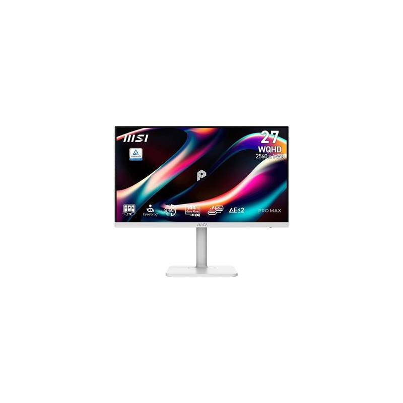 MSI Gaming PRO MAX 271QPHW E14/ 27"/ 2560x1440/ IPS/ 4ms/ 144Hz/ 300cd/m2/ 1300:1/ HDMI/ DP/ USB/ VESA/ bílý