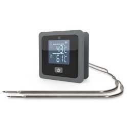 NEDIS chytrý bezdrátový teploměr na maso/ Bluetooth/ 2 sondy/ 0 - 300 °C/ 2x AAA/LR03/ Android/ iOS/ černo-šedý
