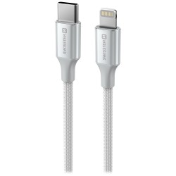 Swissten datový kabeltextile ii usb-c / lightning 1,5 m bílý