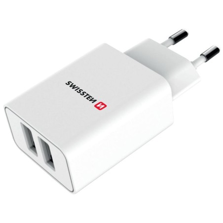 Swissten Síťový Adaptér Smart Ic 2X Usb 2,1A Power Bílý