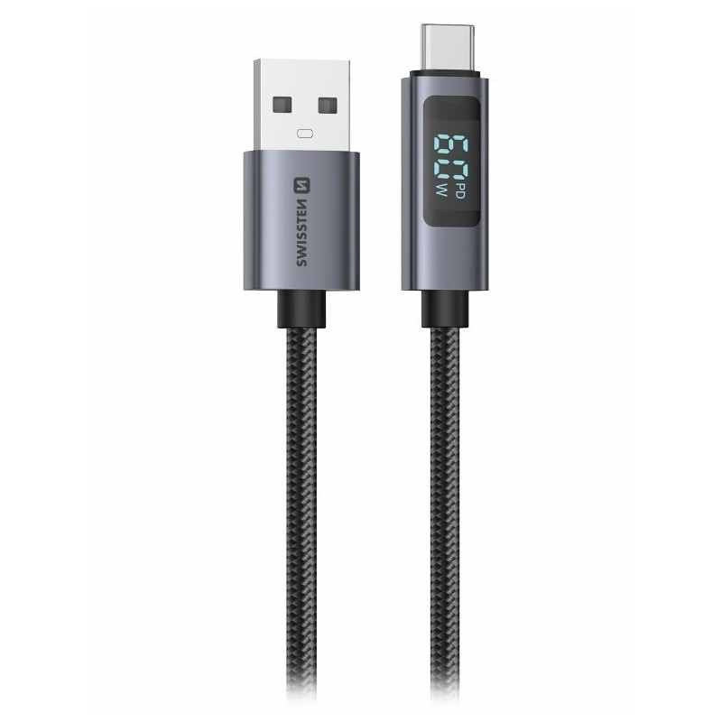 Swissten LCD kabel USB-A / USB-C 1,5m