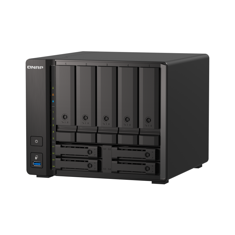 QNAP TS-h973AX-32G (Ryzen 2,2GHz, ZFS, 32GB RAM, 5x 3,5" + 4x 2,5" SATA/2x U.2, 2x 2,5GbE, 1x 10GbE)