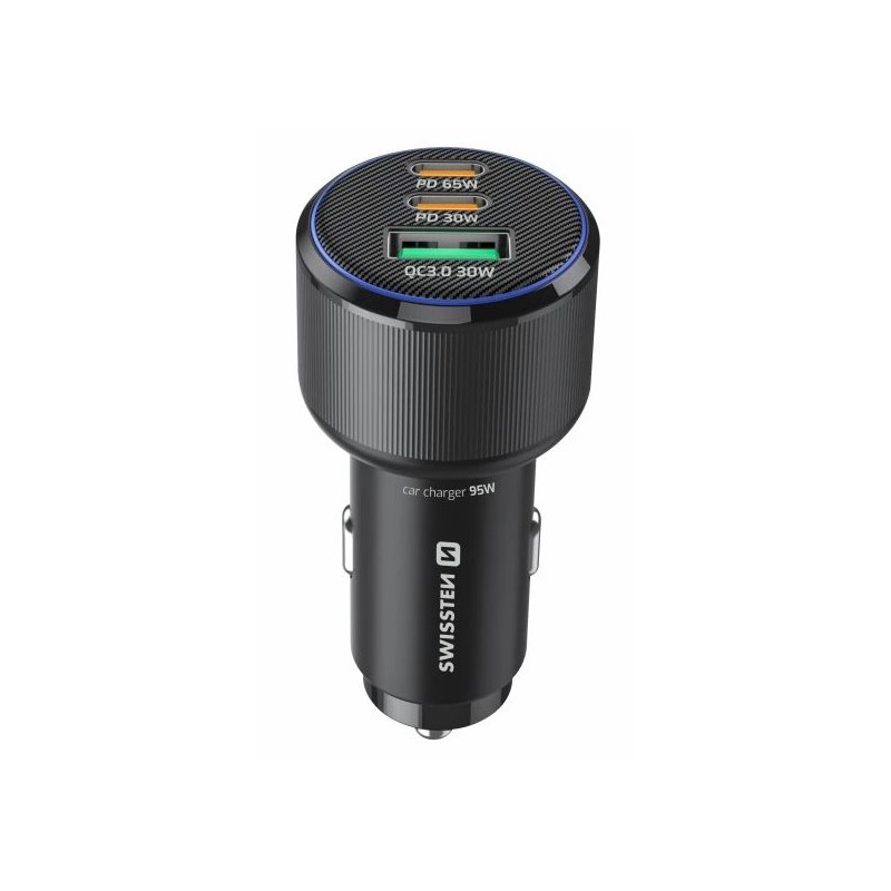 Swissten Cl Adaptér 2x USB-C PD + USB-A, 95W Černý