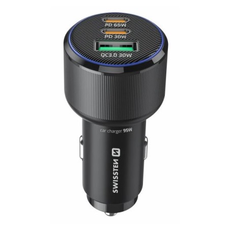 Swissten Cl Adaptér 2x USB-C PD + USB-A, 95W Černý