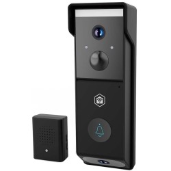 NEDIS Wi-Fi chytrý dveřní videotelefon/ 2x 1920x1080/ 4Mpix/ napájení z baterie/ IP54/ snímač pohybu/ noční vidění/ čern