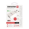 Swissten Síťový Adaptér Smart Ic 2X Usb 2,1A Power + Datový Kabel Usb / Micro Usb 1,2 M Bílý
