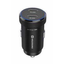 Swissten Cl Adaptér 2x USB-C PD, 20W Černý + Kabel USB-C / USB-C, 1M