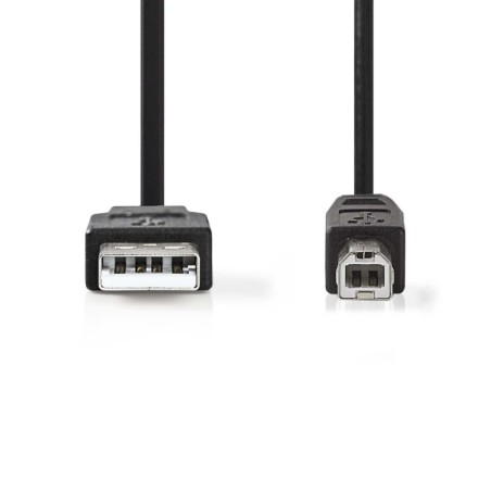 NEDIS kabel USB 2.0/ zástrčka USB-A - zástrčka USB-B/ k tiskárně apod./ černý/ blistr/ 3m