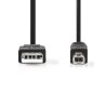 NEDIS kabel USB 2.0/ zástrčka USB-A - zástrčka USB-B/ k tiskárně apod./ černý/ blistr/ 3m