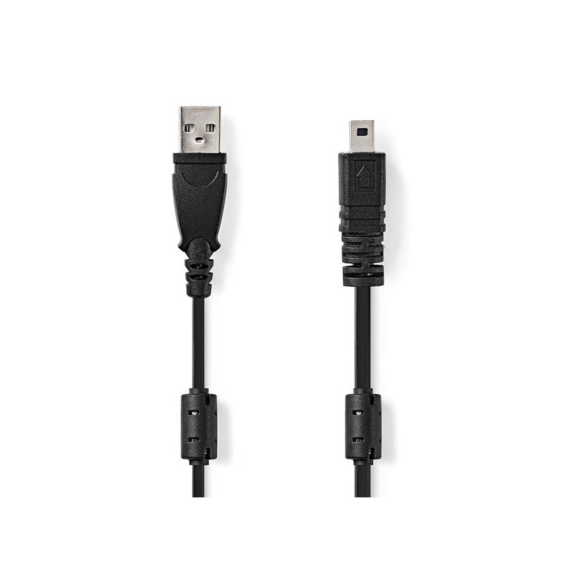 NEDIS kabel USB 2.0/ zástrčka USB-A - zástrčka UC-E6 8-Pins/ pro fotoaparát Panasonic, Fujitsu, Kodak/ černý/ bulk/ 2m