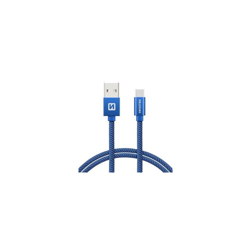 Swissten Datový Kabel Textile Usb / Usb-C 1,2 M Modrý