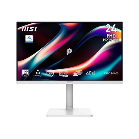 MSI PRO MAX 241PHW E14/ 24"/ 1920x1080/ IPS/ 4ms/ 144Hz/ 300cd/m2/ 1500:1/ HDMI/ DP/ USB/ VESA/ bílý