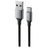 Swissten datový kabeltextile ii usb / usb-c 1,5 m černý
