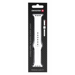 Swissten řemínek pro apple watch silikonový 42 / 44 / 45 / 49 mm bílý
