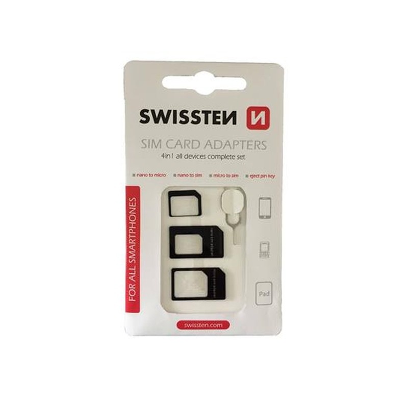 Swissten sim adaptér 4in1
