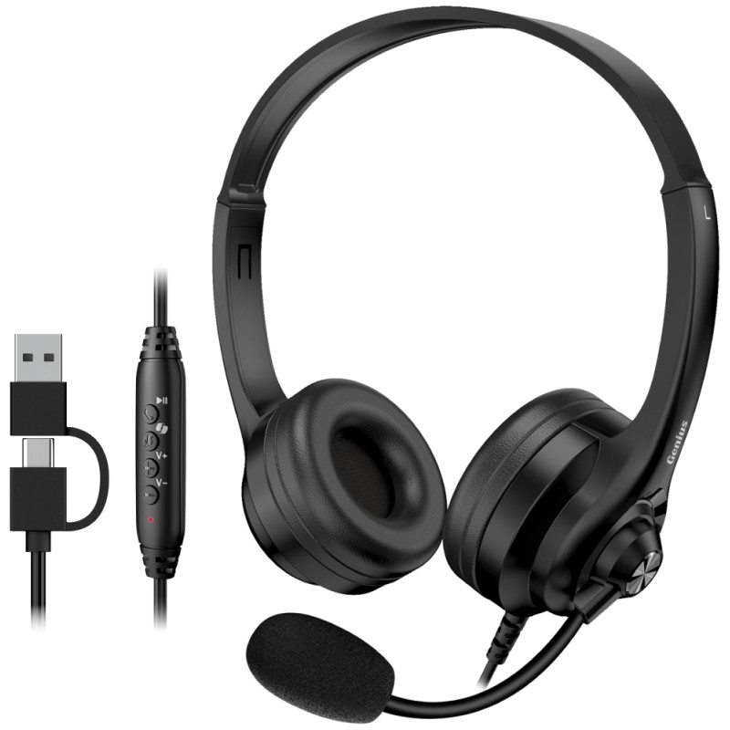 GENIUS headset HS-235U/ USB-C/ USB/ Copilot/ délka kabelu 2,4 m