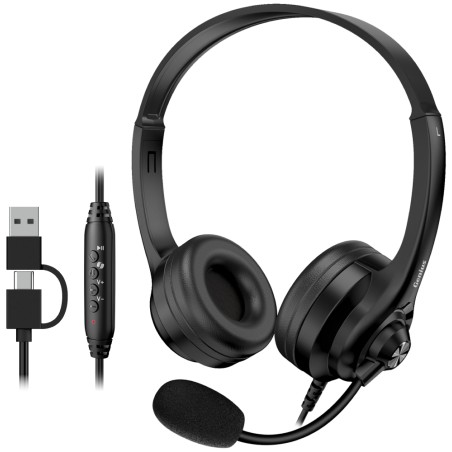 GENIUS headset HS-235U/ USB-C/ USB/ Copilot/ délka kabelu 2,4 m