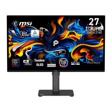 MSI Gaming PRO MAX 271UPX12G/ 26,5"/ 3840x2160 / OLED/ 0,03ms/ 120Hz/ 250cd/m2/ 1500000:1/ HDMI/ DP/ VESA/ černý