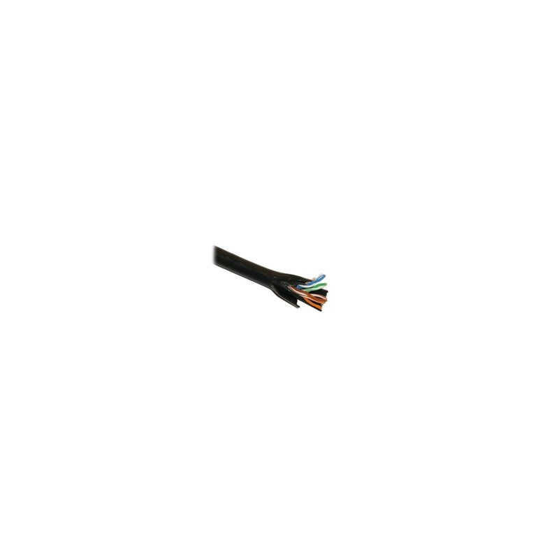 UTP kabel PlanetElite, Cat5E, drát, dvojitý venkovní PE+PE, černý, 305m, cívka