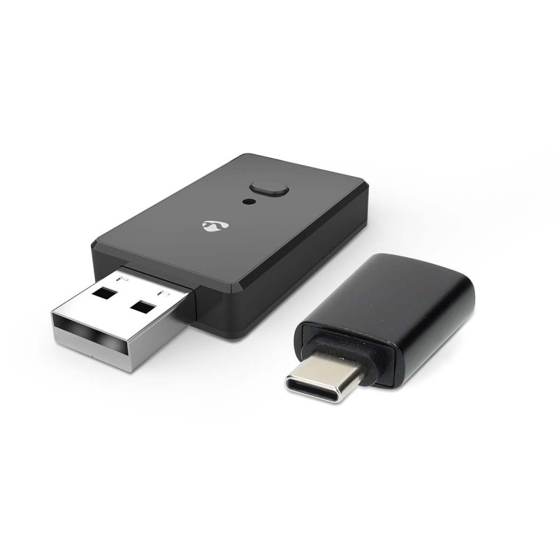 NEDIS bezdrátový audio adaptér do auta 2v1/ Android auto/ Apple Carplay/ AAC/ SBC/ Bluetooth/ USB-C/ černý