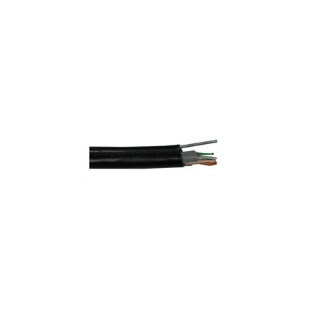 FTP kabel PlanetElite s nosným lankem, Cat5E, drát, venkovní PE+PVC, Fca,černý, 305m