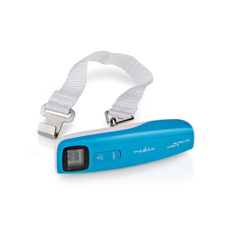 NEDIS digitální váha zavazadel/ max. zatížení 50kg/ modro-bílá