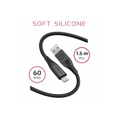 Swissten datový kabel soft silicone usb / lightning 1,5 m 60w černý