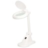 NEDIS zvětšovací stolní LED lampa/ čočka 3 + 12 dioptrií/ spotřeba 6 W/ teplota 6500 K/ světelný tok 400 lm/ bílá
