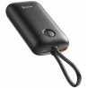 Swissten Power bank VOLTBOX 35W 10000 mAh s integrovanými kabely - USB-C, A, Lightning / černá