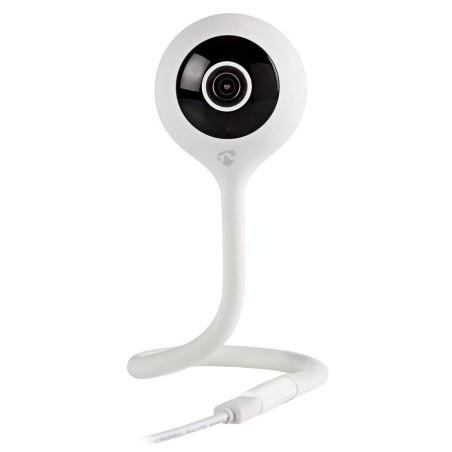NEDIS IP Kamera/ Wi-Fi/ vnitřní/ 1080p/ senzor pro sledov. klimatu/ microUSB/ MicroSD/ Cloud/ Android/iOS/ adaptér/ bílá