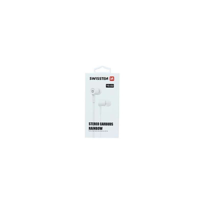 Swissten Sluchátka Earbuds Rainbow Ys-D2 Bílé